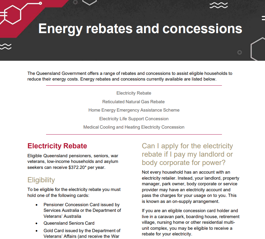 Electricity Rebate For Pensioners