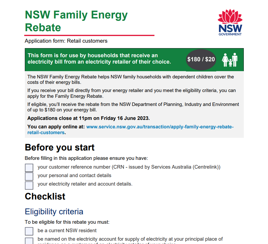 Family Energy Rebate