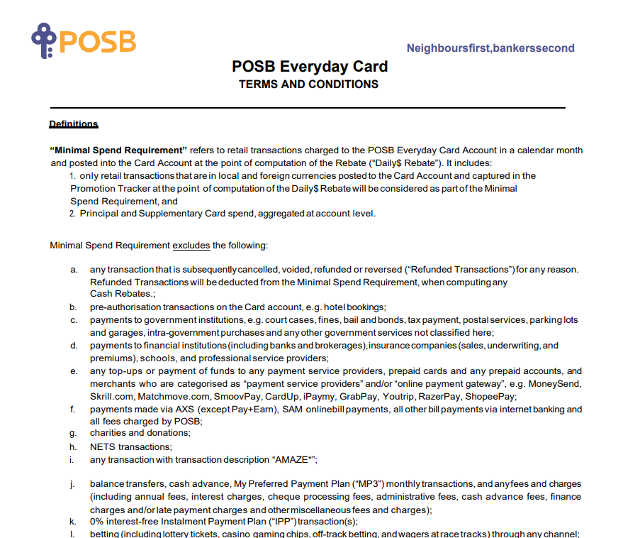 Posb Everyday Card Rebate