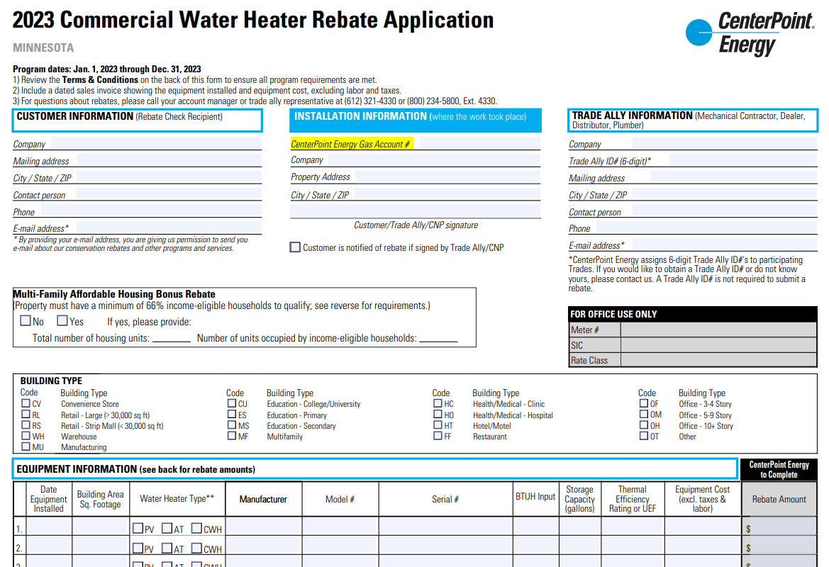 Water Heater Rebates