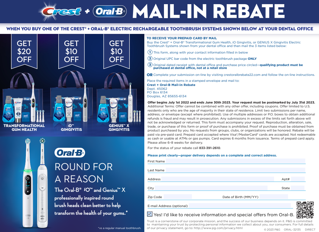 Oral B Io Rebate Form