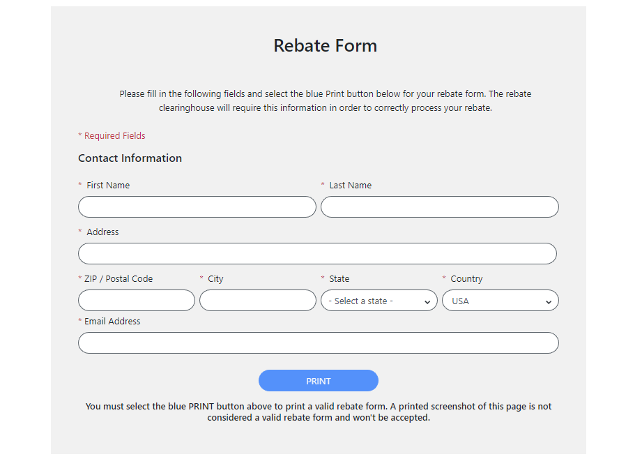 Printable Menards Rebate Form