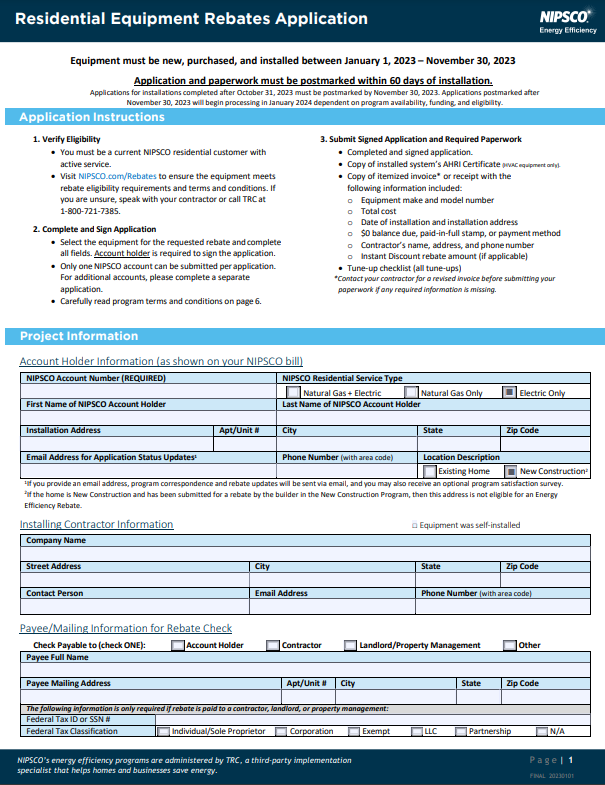 Nipsco Rebate Form 2023