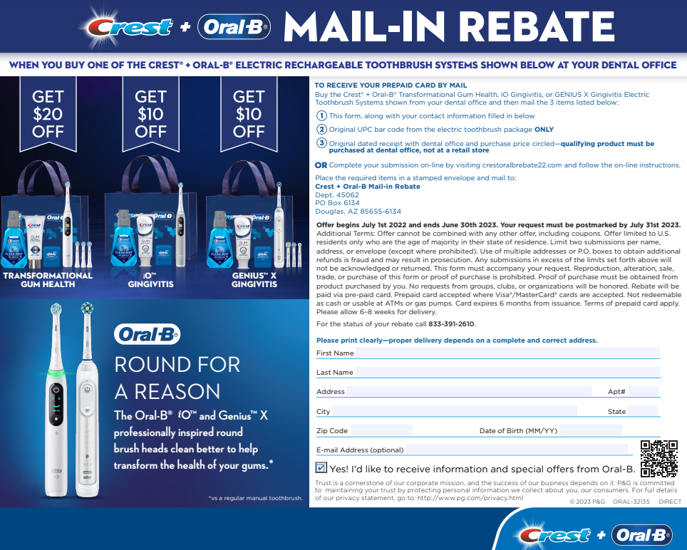 Oral B Io Rebate Form 2023