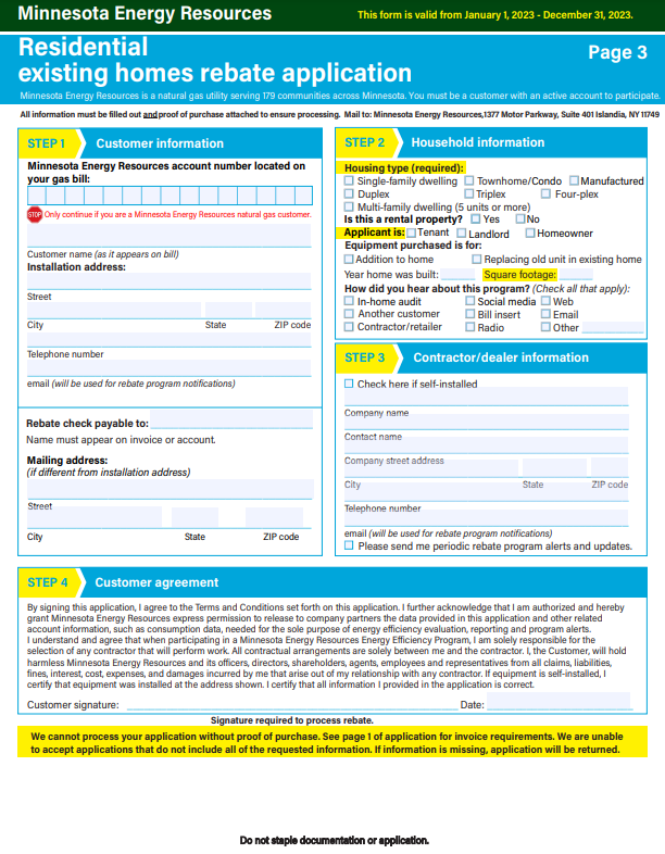 MN Energy Rebate Forms