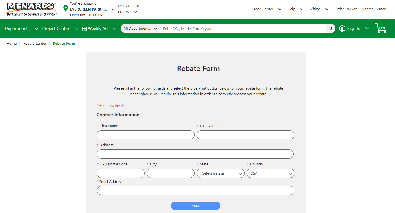 Menards 11 % Rebate Form Printable 2023