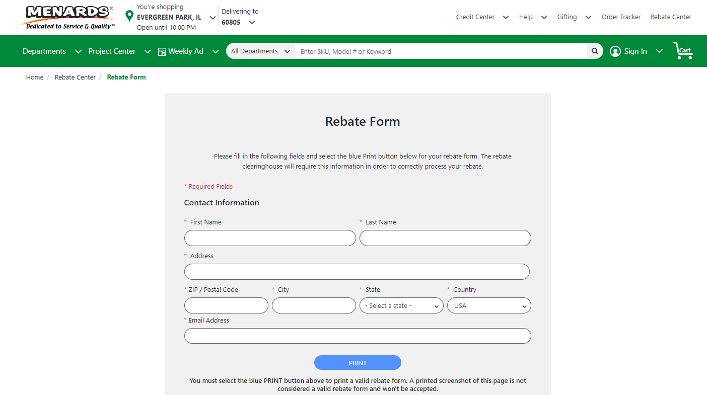 Menards Rebate Forms Printable