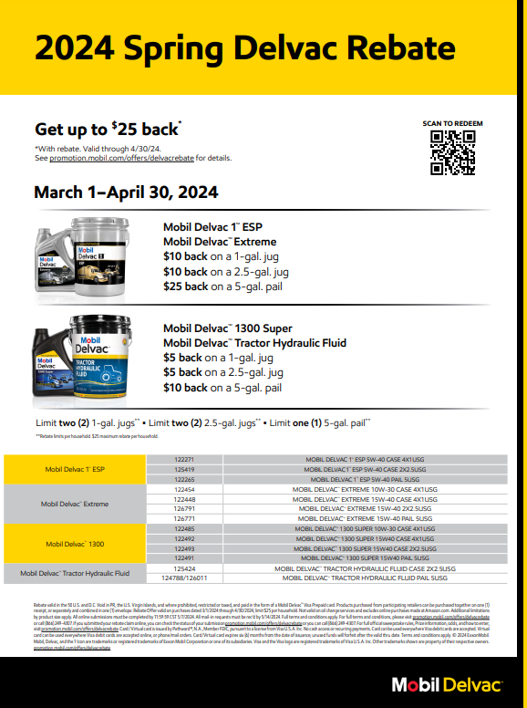 Mobil Delvac 1300 Rebate Form